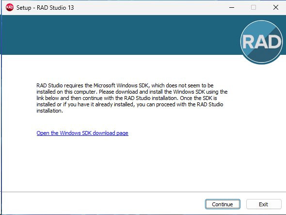 Windows SDK requerido