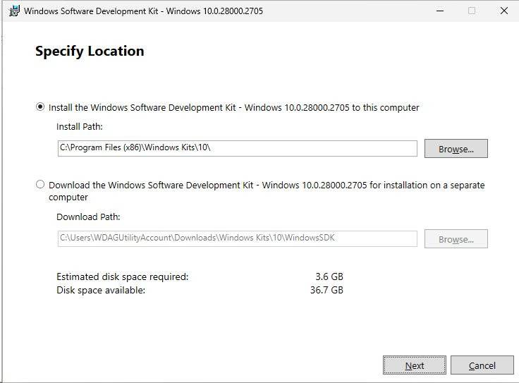 Ubicación del SDK en el PC