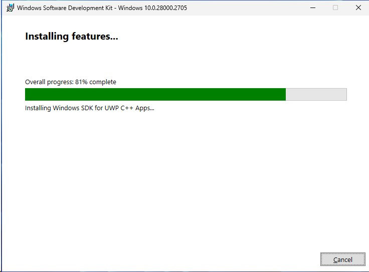 Proceso de instalación del SDK de Windows